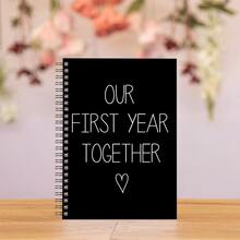 1 PC Our First Year Together Notebook, Spiral Journal Notebook For Friendship, To-Do List Notepad, Christmas Gifts For Wife/Husband, Anniversary Valentine's Day Gifts, Idea For Office & Home Use, 5.5x8.3 Inches Size