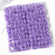 144pcs Artificial Mini Foam Rose Flower Bouquet Wedding Flower Decoration Scrapbooking Fake Flowers Wreath DIY Craft Gifts, Valentine's Day, Gift Birthday Graduation