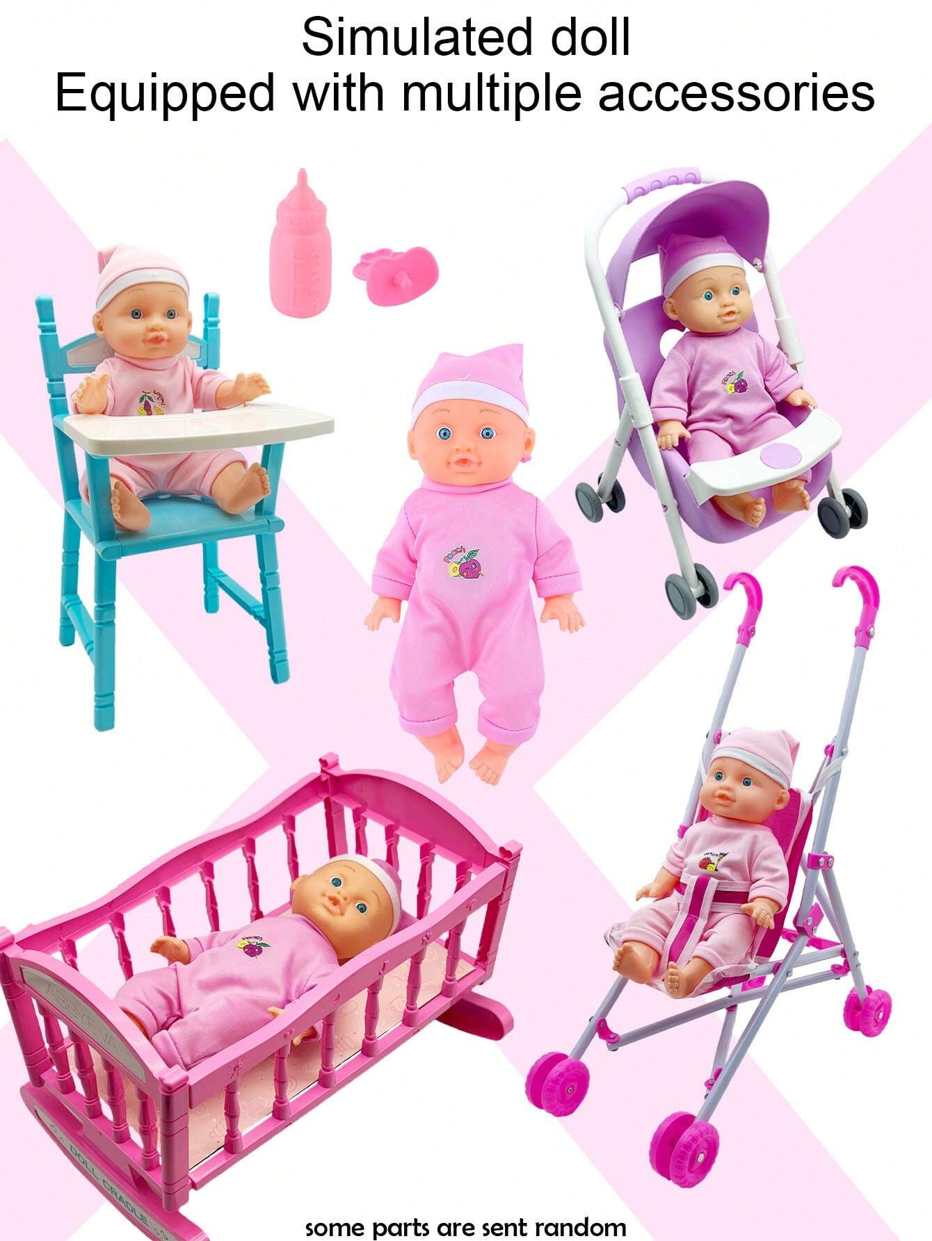 Ropa Para Muñecas Bebé ZWOOS – Conjunto De Conejo Rosa, Compatible Con Muñecas De 50-55 Cm, Tejido De Algodón Suave, Fácil De Poner Y Quitar Con Cinta Trasera, Regalo Para Niños Y Niñas
