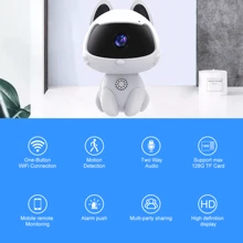 1pc Cute White Smart Cat-Shaped Home Security Camera, Wireless IP Camera For Remote Monitoring Via Smartphone, Dual-Way Audio, HD Cam For Pets & Elders, Night Vision, Multi-User Sharing
