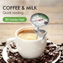 1 Stück Edelstahl Kaffee Thermometer, Küchen Milch Stifttyp mit Clips, präzises Thermometer, herausziehbare Blumennadel für handgebrühten Kaffee