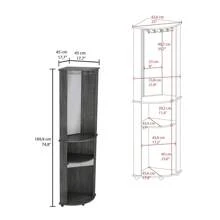 Chicago Corner Bar Cabinet, Rack, Glass Door