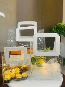 10/5/1件-透明加厚PVC礼品袋，结婚糖果盒手提袋，礼品纪念品袋，午餐袋，圣诞礼品袋。 - 彩色 - 查看 4