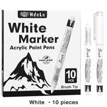 Weiße/schwarze Acryl-Pinselstift-Marker, gerade Flüssigspitze Soft-Tip Malset zum Zeichnen von Graffiti und Manga
