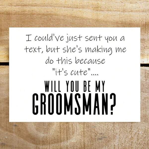 Proposal Card, Funny Groomsman Best Man Proposal Card, Will You Marry Me Card, Wedding Party Gift, Proposal Idea