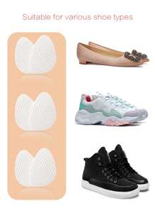 1-5 Pairs Of Women's Viscose Front Pad Half-Size Cushions, Sweat-Absorbent, Breathable, Anti-Friction, Anti-Slip Insoles For Loafers, High Heels, Barefoot, Suitable For All Seasons