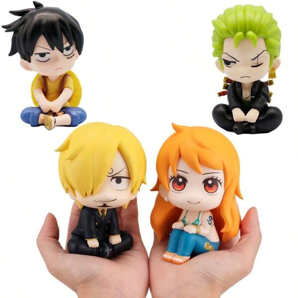 ONE PIECE 1 PIEZA Figura de anime de 9,5 cm/3,74 pulgadas de One Piece Look Up/Figura de acción de Zoro versión Q Kawaii/Figura de Sanji Figurina PVC Modelo de colección para adultos Muñeca de juguete Decoraciones para el cuarto Regalo de cumpleaños