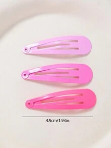 50pcs Random Color Cute Painted Water Drop Shaped Baby Hair Clip, Bangs Clip, Kids Hair Accessories For Daily Use