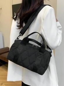 New Diamond Grid Casual Large Capacity Women Handbag, Youth Outdoor Tote Bag
