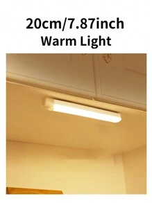 1 pieza Luz de armario con sensor de movimiento - Tira de lámpara LED de encendido y apagado automático, magnética, con batería, para armarios, gabinetes, armarios, escaleras, pasillos, salas de estudio