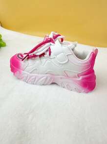 Unisex Kids' Fashionable & Cute Star Pattern Low Top Sneakers With Ombre Design, Durable & Non-Slip, All Seasons