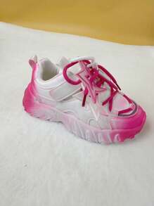 Unisex Kids' Fashionable & Cute Star Pattern Low Top Sneakers With Ombre Design, Durable & Non-Slip, All Seasons