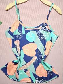 Simple Casual Viscolycra Mesh Tank & Shirt - 龜葉 藏藍 均碼背心 - 查看 1