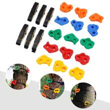 Klettersteine 15Stück, Klettergriffe inkl. Befestigungsmaterial, belastbar bis 100kg, verschiedenen Formen, Bouldersteine bunt für Spielturm und Kletterwand