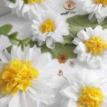 5pcs/10pcs/12pcs,Sunflower Daisy Tissue Paper Pom Poms Flower 12" 8" For Yellow Brown White Themed Birthday Party Sunshine Bridal Country Wedding Party"