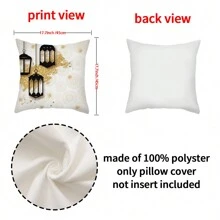 1 pezzo/4 pezzi Copricuscini decorativi a tema luna Rama, in lino, 45x45cm, per decorazione di stanza, camera da letto, divano, senza imbottitura interna - Multicolore - Visualizzare 7