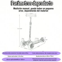 Scooter Patin De Juguete LED Ligero Y Plegable Patin Diablo Con Altura Ajustable Para Ejercitar Equilibrio Y Coordinación Con Luces Multicolor Regalo Ideal De Navidad Cumpleaño Actividades Fisicas Deportivas Para Niñas Y Niños - Azul - Ver 2