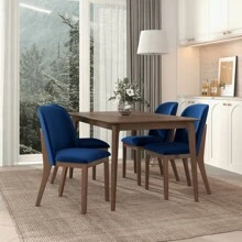 Kaitlyn  Navy Blue Velvet Dining Chair (Set Of 2),ComfortCorner