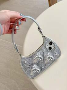 苹果新款时尚简约猫咪带三重蝴蝶结 TPU 防震 + PU 皮革腕带手机壳适用于 iPhone 11/12/13/14/15/16/Pro Max