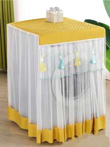 1pc Lace Embroidery Washing Machine Cover, Waterproof Dustproof Automatic Washing Machine Protector, Fit For 8kg/10kg Washing Machines