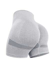 Pantalones cortos de entrenamiento de 9 piezas para mujer, sin costuras, con cintura alta, para yoga, gimnasio, correr - Blanco y negro + blanco y rojo + blanco y verde + blanco y azul + gris + blanco + negro + negro y - Ver 6