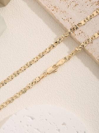 1pc Vintage 4.0mm Copper Snowflake Pendant Necklace, Suitable For Holidays, Daily Wear, Parties, Ideal Gift For Friends & Girlfriends