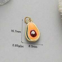 1pc Copper Fruit Series Pendant, Watermelon, Pineapple, Grape Charm For DIY Bracelet, Necklace, Earrings - Multicolor - View 10