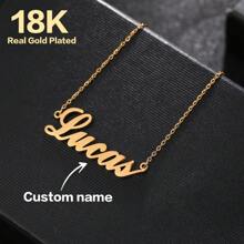 1 Chiếc Vòng Cổ Tên Cá Nhân Mạ Vàng 18K, Thích Hợp Cho Các Bữa Tiệc Lễ Hội Hàng Ngày, Món Quà Tuyệt Vời Nhất Cho Bạn Bè Và Cha Mẹ - Nhiều màu - Xem 1