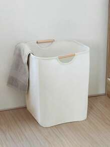 1 buc. Coș de rufe pliabil cu mâner dublu din lemn, coș de depozitare pliabil pentru haine murdare, pentru dormitor, baie, dormitor - Coș de depozitare pentru haine murdare, jucării - alb - Vizualizare 4