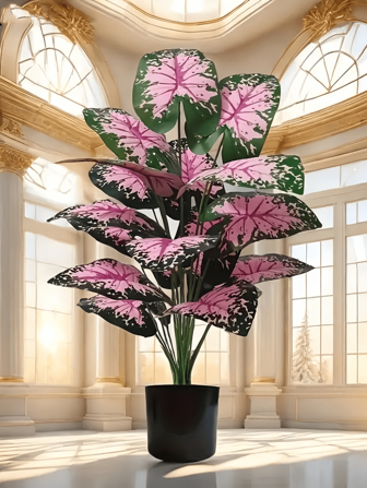 1 Lifelike Montella Leaf Artificial Plant - Perfect For Autumn And Winter Home, Office Decoration, Garden Filling - Very Suitable For Eve, Thanksgiving, Easter, Diwali, Day Of The Dead - All Season Universal (Excluding Flower Pots), Valentine's Day, Gift Home Decor Christmas Decorations Room Decor Christmas