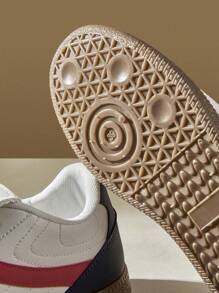 女士时尚休闲百搭橡胶底德国牧羊犬系带运动鞋，黑色运动鞋，白色厚底运动鞋，防水 - 白色 - 查看 4