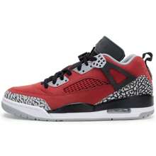 Zapatillas de baloncesto para hombres, JORDAN SPIZIKE LOW, zapatos casuales rojos y negros, transpirables y cómodos, con amortiguación de aire y absorción de impactos para baloncesto, FQ1759-600 - Negro/gris frío/gris lobo/rojo fitness - Ver 3