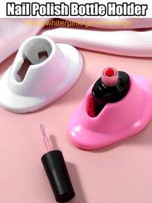 Soporte para botellas de esmalte de uñas, soporte antiderrame de goma suave para exhibición de manicura, accesorios para esmalte de uñas, suministros de arte de uñas para organizador de uñas (negro/blanco/rosa), suministros para uñas, herramientas para uñas, herramientas de arte de uñas, de vuelta a la escuela, uñas, herramientas para uñas postizas - Multicolor - Ver 1