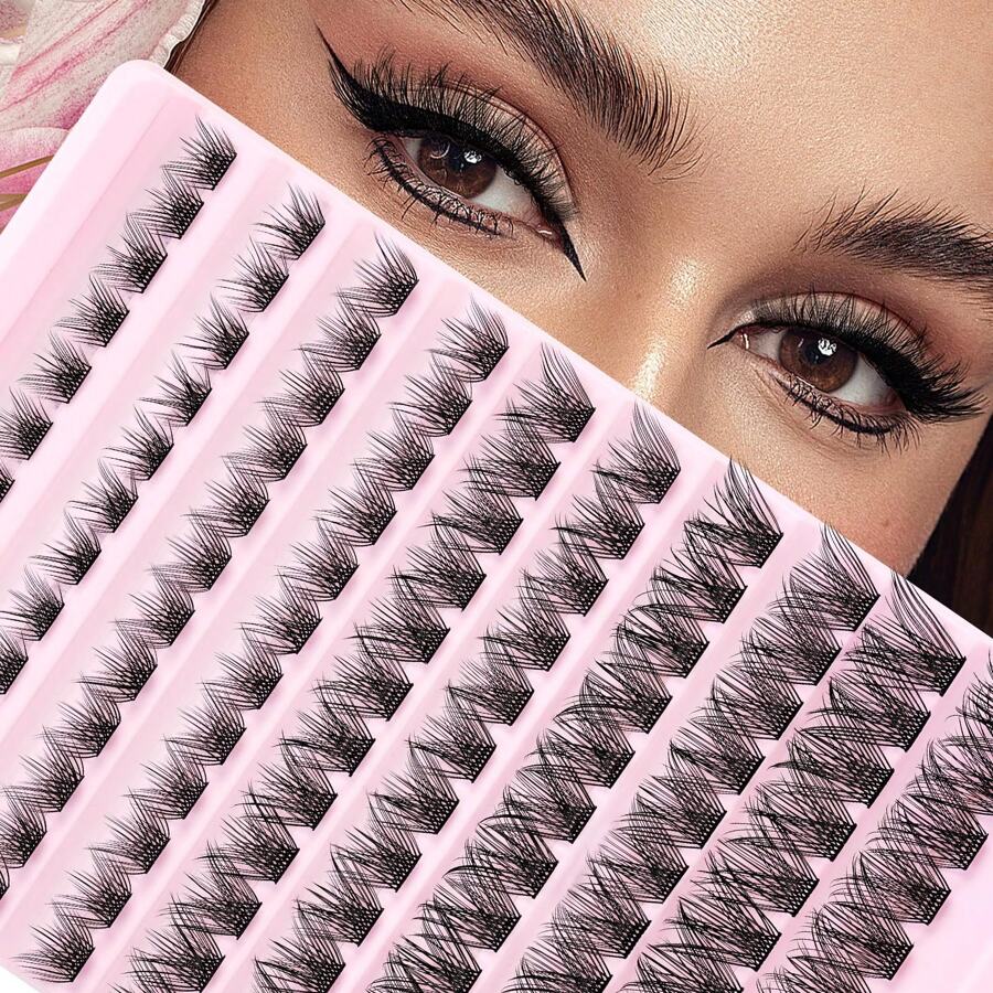 MEM 120pcs Bundle False Eyelashes, D Curl Volume Individual Lash Extensions, Makeup Tools For Natural & Dramatic Effects, DIY At Home - Black - View 1