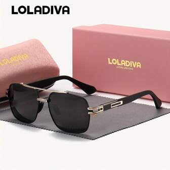  LolaDiva 1 件装男女通用时尚方形青蛙时尚眼镜，适合户外活动