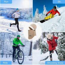 1pc dikke warme muts met gezichtsmasker voor vrouwen, alles-in-één winddichte wintermuts-sjaalset voor buiten fietsen, winkelen in de herfst/winter