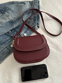 Bolso bandolera mini silla de montar de unicolor con relieve - Rojo - Ver 7