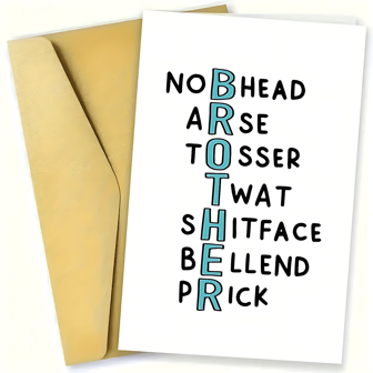 Rude Humor Birthday Cards For Brother Envelopes, Funny Offensive Swear Words Greeting Cards, Small Business Thank You Letters, Unique Gift Ideas,Back To School,School Supplies