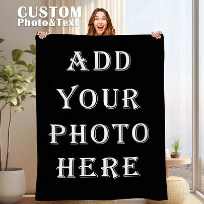 One Custom Name Blanket, Personalized Name Blanket, Blanket Can Be Used On Bed/Sofa/Indoor/Outdoor, Gift For Friends, K-Themed Gift, Family Gift, Birthday Gift, Gift For A Friend, Gift For Her, Gift For Girlfriend, Gift For Parents, Custom Photo Collage Blanket