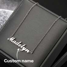 个性化名字项链镀 18K 金，适合日常节日聚会，是送给朋友和父母的最佳礼物 - 彩色 - 查看 8