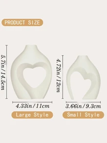 Jarrones blancos para decoración, set de 2 jarrones cerámicos en forma de corazón, jarrones nórdicos en forma de corazón, jarrones decorativos simples para centros de mesa, decoración de bodas, restaurantes, sala de estar y oficina - Multicolor - Ver 8