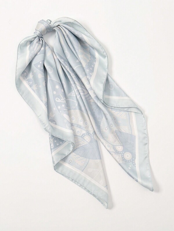1pc 90cm Simples Impresso Bandana Lenço, Nova Moda Para Mulheres, Versátil Chapéu, Acessórios Para Cabelo, Cinto De Cintura, Primavera/Outono