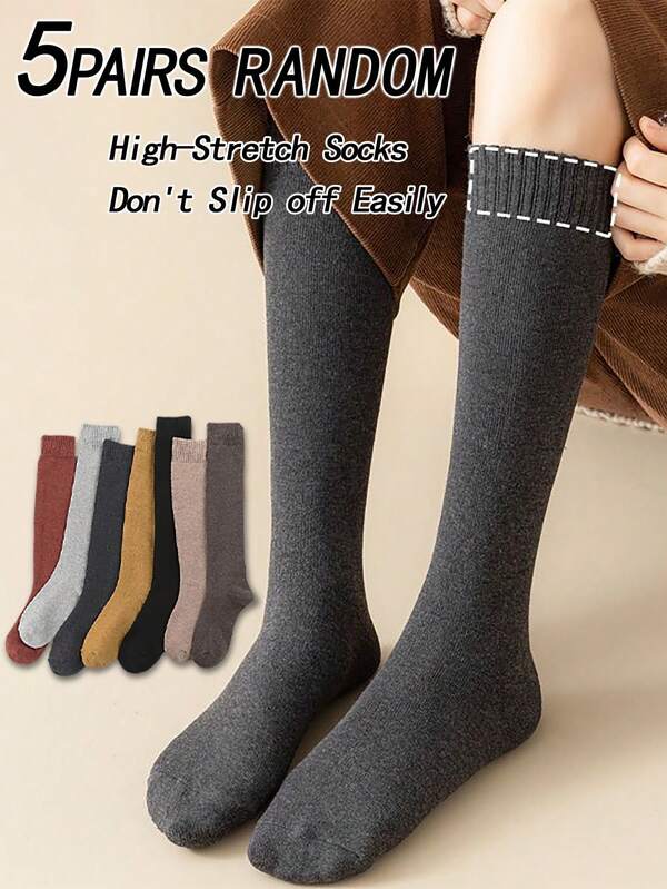 5 paia di calze alla caviglia da donna, di colore marrone, minimaliste, di moda casual, versatili, spesse, calde, morbide e confortevoli, adatte come regalo per la Festa della Mamma