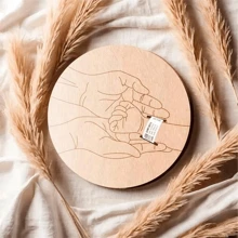 新生儿医院手环刻字纪念品盒，个性化婴儿礼物，激光切割木质/亚克力纤维板，母亲节和父亲节纪念怀孕腕带。迎婴派对复活节礼物，适合女孩/男孩