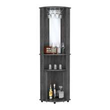 Chicago Corner Bar Cabinet, Rack, Glass Door