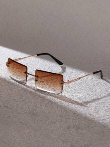 1 件女士方形时尚眼镜，休闲，优雅，复古锌合金镜框，适合日常、户外旅行、四季时尚眼镜，女士太阳镜，海滩配饰，复古 Y2k - 彩色 - 查看 12