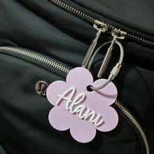 1pc Multi-Color Style Optional Custom Acrylic Keychain With Steel Wire Ring, Personalized Flower Shaped Name Brand Letter Pendant, Luggage Tag Pendant, The Perfect Back-To-School Gift For Christmas