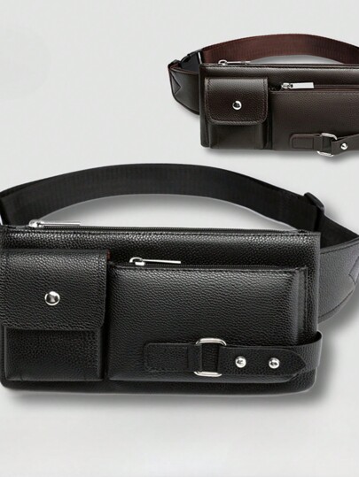 Ledertragetasche Herren Business Lässig Sport Umhängetasche Wasserabweisende Gürteltasche Mehrlage Schulter PU Leder Brusttasche Große Kapazität Multi-Kartenfächer, Business Lässig Stil, Geburtstagsgeschenk, Abschlussgeschenk, Vatertags-Geschenk