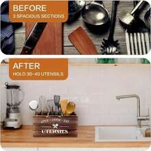 1 件带网格的餐具收纳盒，木制筷子分类整理架，厨房，卧室，书桌，新年春节礼品用品，适用于家庭储存和整理