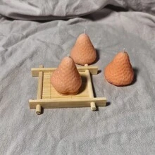 4 件手工制作的天然水果香味草莓形蜡烛 - 70 克/件，1.6 英寸 X 1.6 英寸 X 1.2 英寸，持久清新香气，大豆蜡，礼品包装，非常适合冥想、放松、改善情绪、生日、周年纪念、婚礼、情人节、蛋糕装饰、派对 - 彩色 - 查看 6